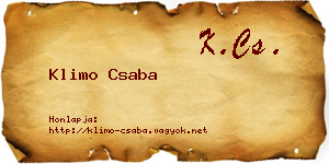 Klimo Csaba névjegykártya