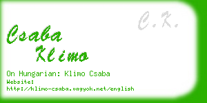 csaba klimo business card